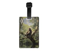 Maletín extraíble de mono sentado en un árbol, etiqueta de privacidad para bolsa de golf, bolsa escolar para niños, etiqueta de bolsa deportiva, etiqueta de equipaje de viaje