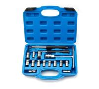 Maletín herramientas multiusos Kit De Limpieza De Asiento De Inyector De Combustible Diésel Escariador De Boquilla Diésel Soporte De Boquilla Conjunto De Herramientas De Reparación 17 Uds.