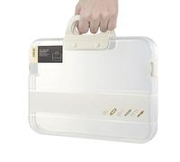 Maletín impermeable A4 - organizadora de documentos transparente portátil con asa de transporte | Casa, viajes, negocios, escuela, oficina, papeleo, recibos, portátil, tableta, documento