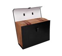 Maletin liderpapel con fuelle y asa carton forrado 19 departamentos 255x390x120 mm (Negro)