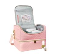 Maletin Manicura Bolsa De Almacenamiento For Organizadores Uñas, Estuche Viaje Doble Capa For Tecnología Organizador De Esmaltes Uñas(Pink)
