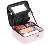 Maletin Manicura Bolsa De Viaje For Cosméticos, Ideal For Manicura Y Esmalte Uñas Organizador De Esmaltes Uñas(Pink)