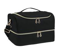 Maletin Manicura Bolsa Organizadora De Suministros For Uñas Doble Capa Con Capacidad For 45 Botellas Organizador De Esmaltes Uñas(Black)
