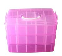 Maletin Manicura Caja Apilable For Guardar Cosméticos Y Esmaltes De Uñas Ajustables Organizador De Esmaltes Uñas(Pink)