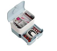 Maletin Manicura Caja De Plástico For Guardar Esmaltes Uñas Y Cosméticos Organizador De Esmaltes Uñas(Blue)