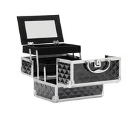 Maletin Manicura Caja For Cosméticos Y Esmaltes De Uñas Con Cajón Divisor Cerradura Llave Organizador De Esmaltes Uñas(Black)