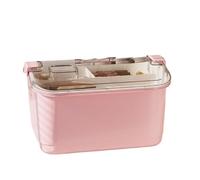 Maletin Manicura Contenedores De Plástico 2 Capas For Guardar Esmaltes Uñas Con Tapas Portátiles Organizador De Esmaltes Uñas(Pink)