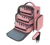 Maletin Manicura Estuche Organizador De Esmaltes Uñas Con Capacidad For 72 Frascos Y Bolsas Extraíbles Organizador De Esmaltes Uñas(Pink)