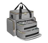 Maletin Manicura Estuche Organizador De Esmaltes Uñas Con Capacidad For 96 Frascos Y 2 Bolsas Extraíbles Organizador De Esmaltes Uñas(Light Gray)