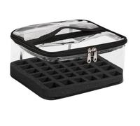 Maletin Manicura Estuche Transparente For Guardar Esmaltes De Uñas, Con Capacidad For 36 Botellas, Bolsa Viaje Portátil PVC Organizador De Esmaltes Uñas