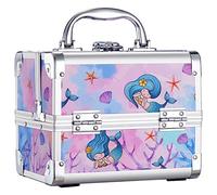 Maletin Maquillaje Estuche de Maquillaje Estuche de Cosméticos Estuche Maquillaje con Espejo Maleta de Makeup Case Organizador Estuche de Uñas Joyero y Manicura Beauty Case Viaje, Sirena