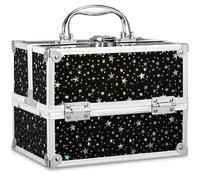 Maletín Maquillaje pequeño Caja Maquillaje vacío Organizador Maquillaje con Cerradura Maletín Maletin Manicura para niñas Maletín de cosméticos, Cielo Estrellado Negro