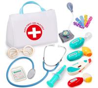 Maletín médico para niños a partir de 2, 3, 4, 5 años, con estetoscopio realista, termómetro, juegos de rol, juegos de doctor, kit médico, kit de doctor, juguete a partir de 3, 4, 5 años