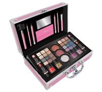 Maletin metalico maquillaje Bon Voyage Pink (Rosa). Incluye 43 piezas. 25.60x18.50x9.5 cm