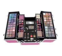 Maletin metalico maquillaje Professional Color Pink (Rosa) Incluye 100 piezas. 30.40x23.40x20.60 cm
