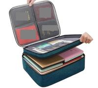 Maletín organizador de documentos A4, soporte for carpetas, funda for bolso for hombre y mujer, for pasaporte, estuche almacenamiento archivos funcional for el hogar Para Documentos(3-layers Blue)