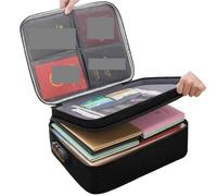 Maletín organizador de documentos A4, soporte for carpetas, funda for bolso for hombre y mujer, for pasaporte, estuche almacenamiento archivos funcional for el hogar Para Documentos(3-layers Black)