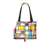 Maletín para mascotas con estampado de cajas no coincidentes para salir, bolso de hombro de doble propósito para perros y gatos pequeños