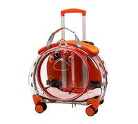 Maletín para mascotas, transparente y totalmente transpirable, con ruedas silenciosas para perros, gatos, cochecitos pequeños, múltiples opciones de transporte, perfecta para viajar/dar un paseo