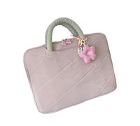 Maletín para portátil de 15 pulgadas, regalo para hombres y mujeres, asa superior, dije de flores, estilo diario, gran capacidad para negocios, viajes, universidad, unisex, color negro, Rosa 35,56 cm