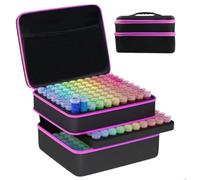 Maletín Portátil DIY para Diamond Painting en Rosa con 240 Botes - Caja Organizadora de Accesorios Anti-Derrame, Almacenaje para Diamond Painting Accesorios