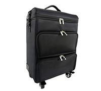 Maletín portátil para maquillaje - Carrito de cosméticos con 3 cajones - Almacenamiento de lona para peluqueros y artistas de uñas - Organizador de maquillaje de viaje, negro