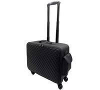 Maletín Profesional de Belleza, manicura, Maquillaje, Caja de Herramientas de Bordado, Organizador de Almacenamiento móvil, Maletas cosméticas universales con Ruedas(Black 1)