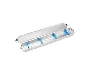 Maletín profesional para la esterilización de endoscopios: caja de almacenamiento para laparoscopios de aleación de aluminio, apta para autoclave, con soportes de silicona para endoscopios rígidos