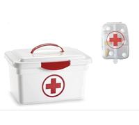 Maletín sanitario Box porta medicamentos con asa y cierre de clic para primeros auxilios 33 x 22 x 18 cm más pastillero de regalo