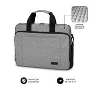 Maletín Subblim Air Padding Laptop Bag para Portátiles hasta 14'/ Cinta para Trolley/ Gris