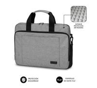 Maletín Subblim Air Padding Laptop Bag para Portátiles hasta 15.6'/ Cinta para Trolley/ Gris