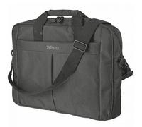 Trust Primo Maletín para Portátiles de Hasta 16", Doble Cremallera Metálica, Correa Ajustable para Hombro, 2 Compartimentos, Bolsa para Viajes, Negocios, Trabajo, Universidad - Negro