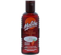Malibu - Aceite de bronceado rápido resistente al agua con betacarotenos y fragancia a coco tropical (100 ml, marrón)
