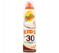 Malibu Kids Continuous Spray SPF30 175 ml Spray de protección solar para niños, impermeable, protección UVA/UVB, spray 360°, con vitamina E y provitamina B5, vegano