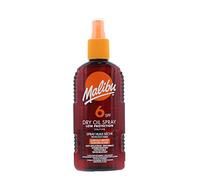 Malibu Sun SPF 6 Spray de aceite seco no grasoso para bronceado, baja protección, resistente al agua, 200 ml