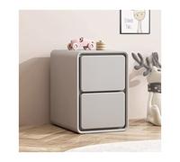 Malicera de noche de falso pequeño gris pequeño con 2 cajones Mesa auxiliar moderna de la cama del dormitorio de dormitorio, gabinete de almacenamiento para sala de estar, periodista de 18.8 "H