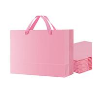 MALICPLUS 12 bolsas de regalo extragrandes de 16 x 6 x 12 pulgadas, bolsas de regalo grandes de San Valentín con asas para todas las ocasiones (rosa brillante)