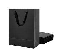 MALICPLUS 12 bolsas de regalo grandes de 10 x 5 x 13 pulgadas, bolsas de regalo grandes de color negro mate con asas para todas las ocasiones (acabado texturizado de grano)