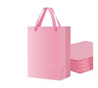 MALICPLUS 12 bolsas grandes de regalo de Navidad de 10 x 5 x 13 pulgadas, bolsas de regalo grandes de color rosa brillante con asas para todas las ocasiones