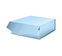 MALICPLUS Caja de regalo con tapa, caja de regalo grande de 9 x 9 x 3.4 pulgadas, caja de regalo azul, caja de propuesta de damas de honor con cierre magnético (azul brillante)