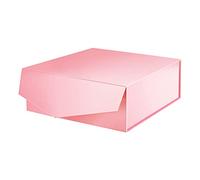 MALICPLUS Caja de regalo con tapa, caja de regalo grande de 9 x 9 x 3.4 pulgadas, caja de regalo rosa, caja de regalo con cierre magnético, caja de regalo para propuesta de dama de honor (rosa