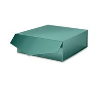 MALICPLUS Caja de regalo con tapa de 9 x 9 x 3.4 pulgadas, caja de propuesta de padrino de boda verde con cierre magnético para Pascua o todas las ocasiones (verde brillante)