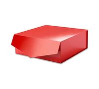 MALICPLUS Caja de regalo roja con tapa, 9 x 9 x 3.4 pulgadas, día de San Valentín, cumpleaños, boda, Navidad