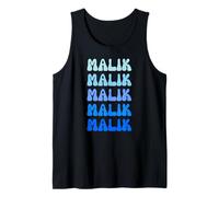 Malik Retro Name Stack Design Camiseta sin Mangas