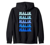 Malik Retro Name Stack Design Sudadera con Capucha