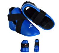 Malino Protector de pie para artes marciales, zapatos de karate, taekwondo, color rojo y azul, Blue, Medium