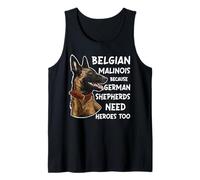 Malinois belga porque los pastores alemanes también necesitan héroes Camiseta sin Mangas