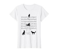 Malinois Music Perro Malinois Nota Músico Lindo Perro Samoyedo Camiseta gráfica económica, Mujer, Blanco, L