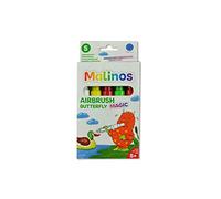 MALINOS- Airbrush Magic 5er Butterfly INKL. Schablone A6 Aerógrafo, múltiples Colores Brillantes y Blanco, 10x20x2 (Amewi Trade e.K. 300966)