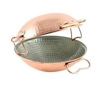 Mali's C20017 - Cataplana, Saltadora, Wok de cobre martillado interior estañado - Horno, todos los fuegos excepto inducción, Ø 24cm